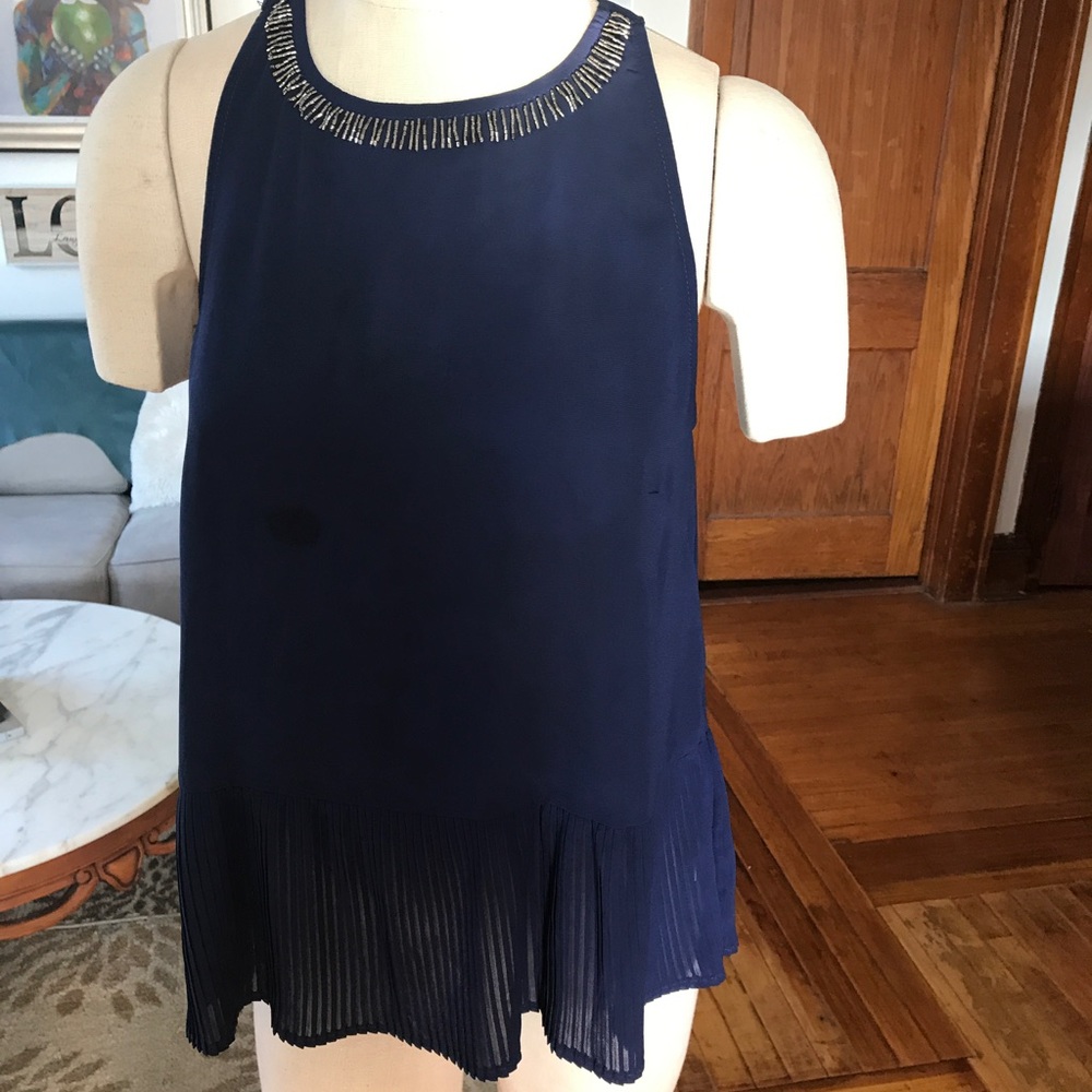 Navy Blue Tank Blouse, Dark Fairy, Romantic, Coquette, Fenimine